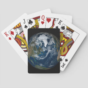 Earth With Clouds And Sea Ice 2 Playing Cards