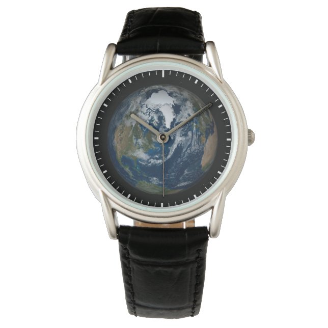 Earth With Clouds And Sea Ice 2 Watch (Front)
