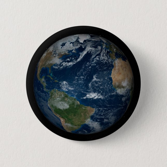 Earth With Clouds And Sea Ice 6 Cm Round Badge (Front)