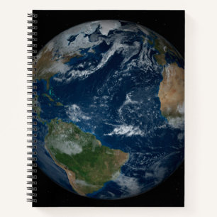 Earth With Clouds And Sea Ice Notebook