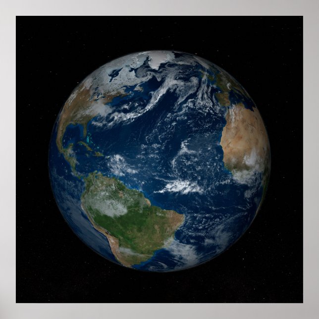 Earth With Clouds And Sea Ice Poster (Front)