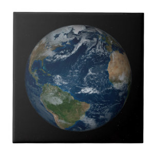 Earth With Clouds And Sea Ice Tile