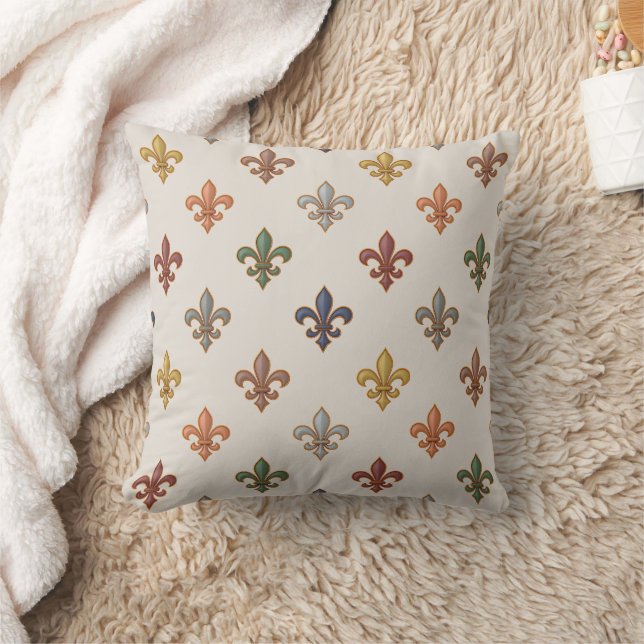  Earth Woodlands Fleur-de-lis Design Light  Cushion (Blanket)