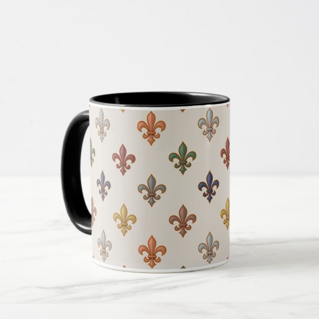  Earth Woodlands Fleur-de-lis Design Light  Mug (Front Left)