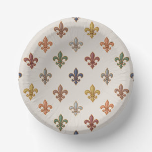 Earth Woodlands Fleur-de-lis Design Light Paper Plate