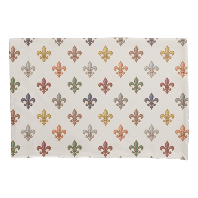  Earth Woodlands Fleur-de-lis Design Light  Pillowcase (Front)