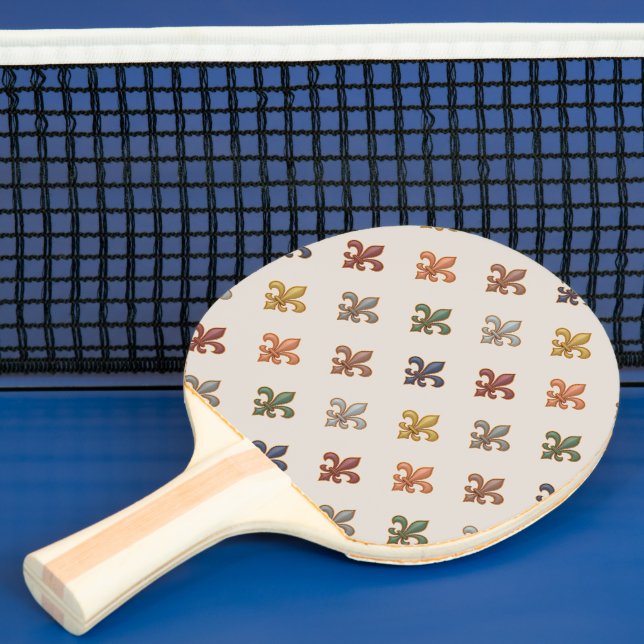  Earth Woodlands Fleur-de-lis Design Light  Ping Pong Paddle (Insitu)