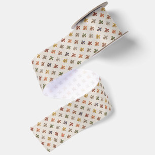 Earth Woodlands Fleur-de-lis Design Light Satin Ribbon