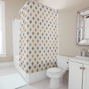  Earth Woodlands Fleur-de-lis Design Light  Shower Curtain