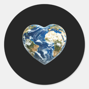 Earth World Heart - Happy Earth Day - Save The Pla Classic Round Sticker