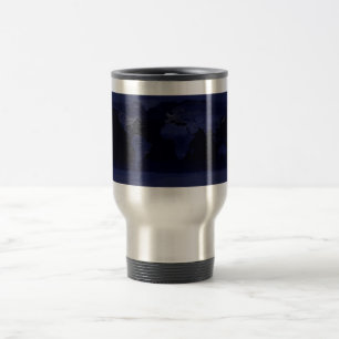 Earth World Map City Lights at Night Satellite Travel Mug