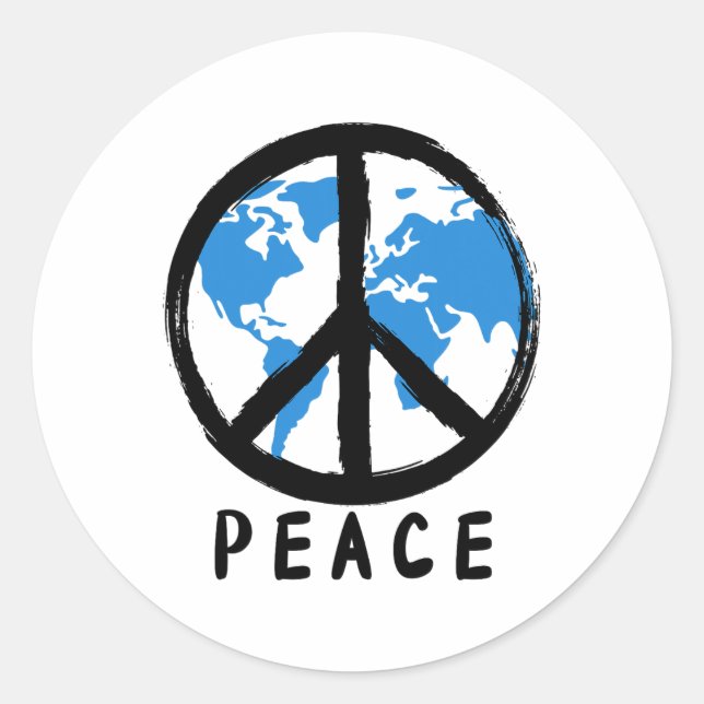 Earth World Peace Earth Day Gifts Uni-kids Blue  Classic Round Sticker (Front)
