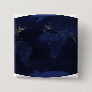 EarthÃ¯Â¿Â½s human-generated nighttime light 15 Cm Square Badge