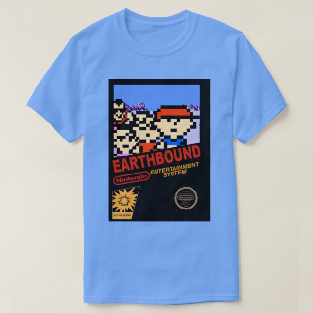 Earthbound Retro Game Cover T Shirt (Design Front)