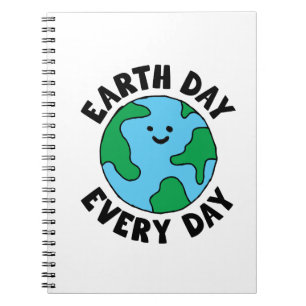 EarthDay Everyday Ecofriendly Icon Happy Earth Cli Notebook