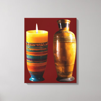 "Earthen Glow: Clay Art Candle" Canvas Print