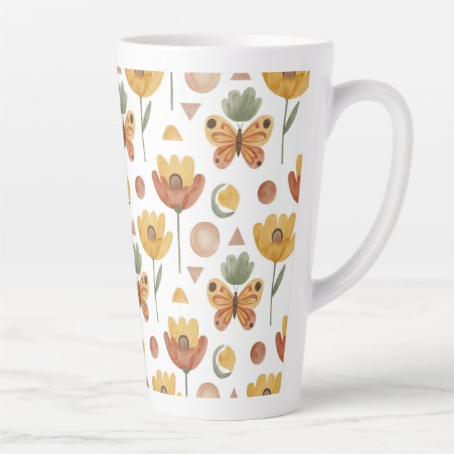 Earthen Petals & Wings Latte Mug (Right)