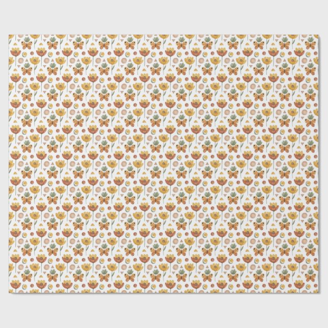 Earthen Petals & Wings Wrapping Paper (Flat)
