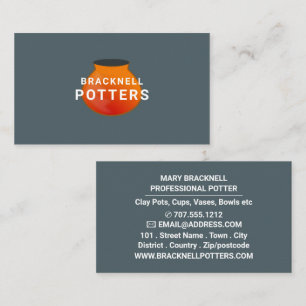 Earthen Pot Design, Pottery Store, Potters Business Card