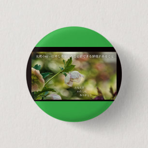 Earthlight and Healing Japanese Flowers and Poetry 3 Cm Round Badge