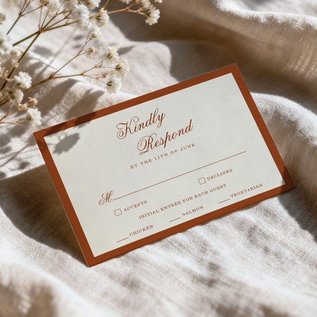 Earthly Chic Terracotta RSVP Card (Creator Uploaded)