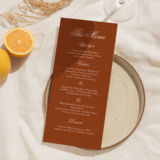 Earthly Chic Terracotta Wedding Menu Card (Creator Uploaded)