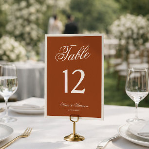 Earthly Chic Terracotta Wedding Table Number