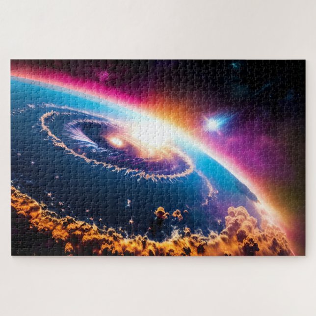 Earthly Galactic Outer Space Phenomenal Hurricane Jigsaw Puzzle (Horizontal)