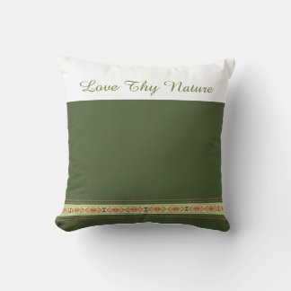 Earthly Serenity: "Love Thy Nature" Moss Green Cushion