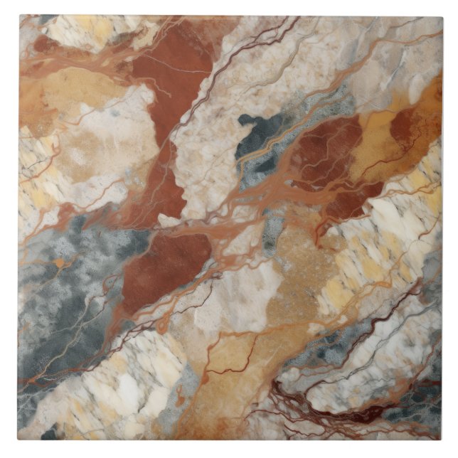 Earthly Tone Marble Pattern Tile (Front)