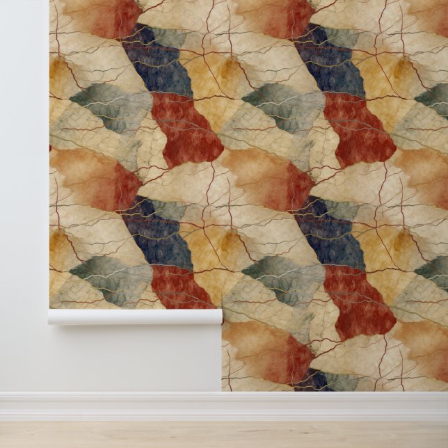 Earthly Tone Marble Pattern Wallpaper (Application)