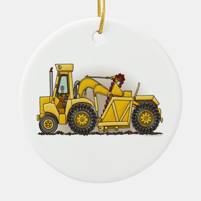 Earthmover Construction Ceramic Tree Decoration (Front)