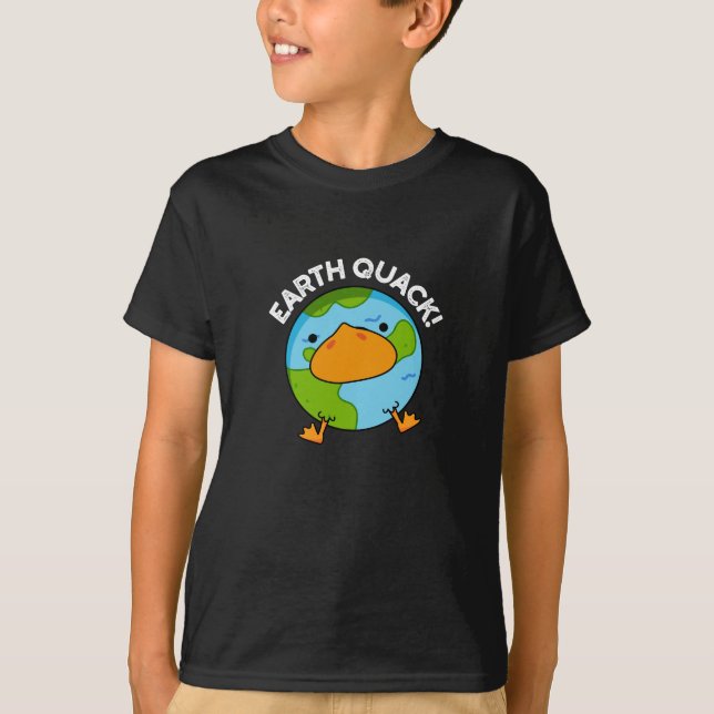 Earthquack Funny Earthquake Pun Dark BG T-Shirt (Front)