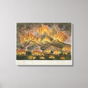 Earthquake and Eruption of the Mountain of Asama-y Canvas Print