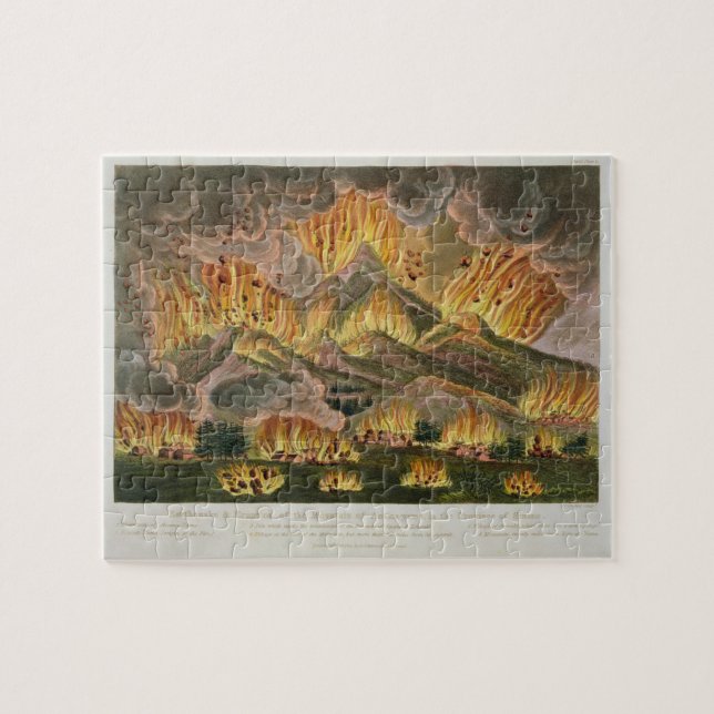 Earthquake and Eruption of the Mountain of Asama-y Jigsaw Puzzle (Horizontal)