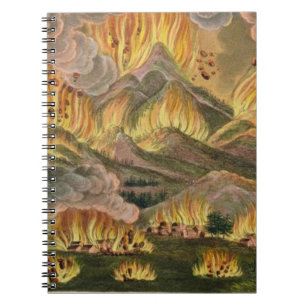 Earthquake and Eruption of the Mountain of Asama-y Spiral Notebook
