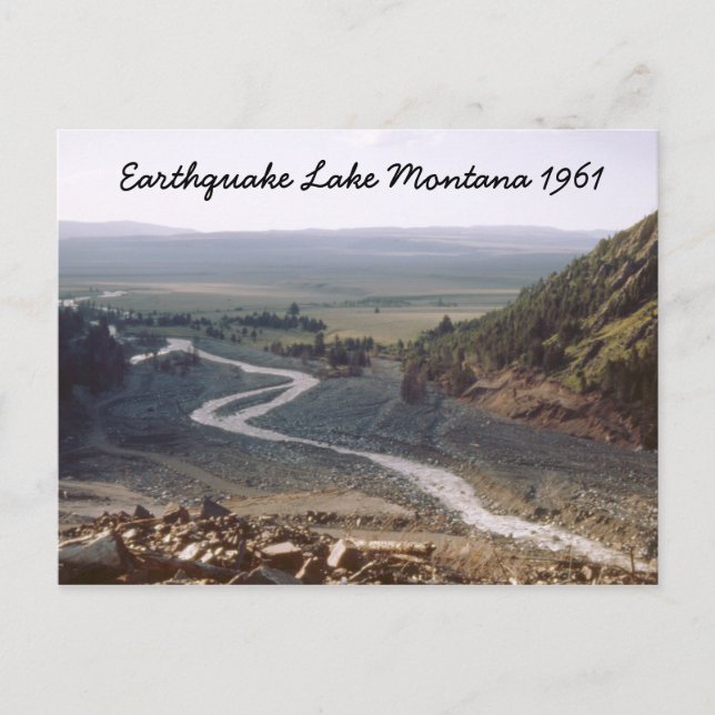 Earthquake Lake Slide Montana 1961 Postcard (Front)
