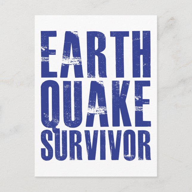 Earthquake Survivor - Blue Postcard (Front)