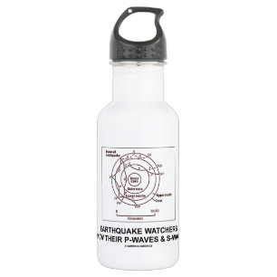 Earthquake Watchers Know Their P-Waves S-Waves 532 Ml Water Bottle