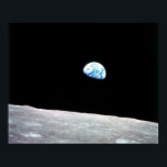 Earthrise from moon poster<br><div class="desc">High Resolution NASA image taken from lunar orbit of the planet Earth. "When you see the Earth from space, you don't see any divisions of nation-states there. This may be the symbol of the new mythology to come; this is the country we will celebrate, and these are the people we...</div>