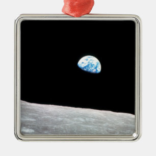 Earthrise from Moon Space Photo Metal Tree Decoration