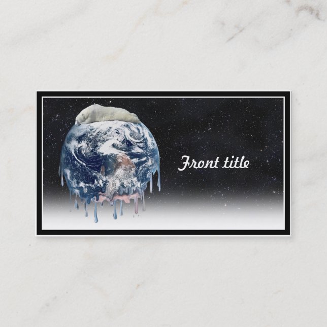 Earth's Bear Hug (w/Half Universe Background) Business Card (Front)
