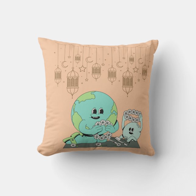 "Earth's Blessing" Square Pillow – Dream Catcher,  (Front)