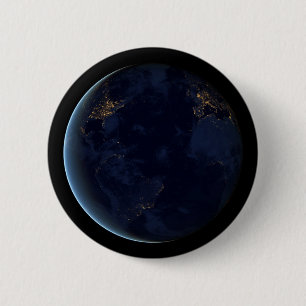 Earth's City Lights At Night 6 Cm Round Badge