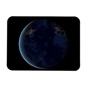 Earth's City Lights At Night Magnet