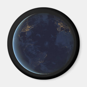 Earth's City Lights At Night Magnet