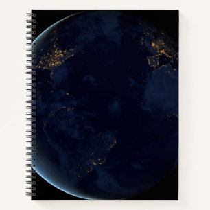 Earth's City Lights At Night Notebook