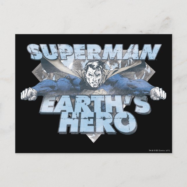 Earth's Hero - Blue Postcard (Front)