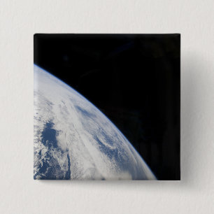 Earth's horizon and the blackness of space 15 cm square badge