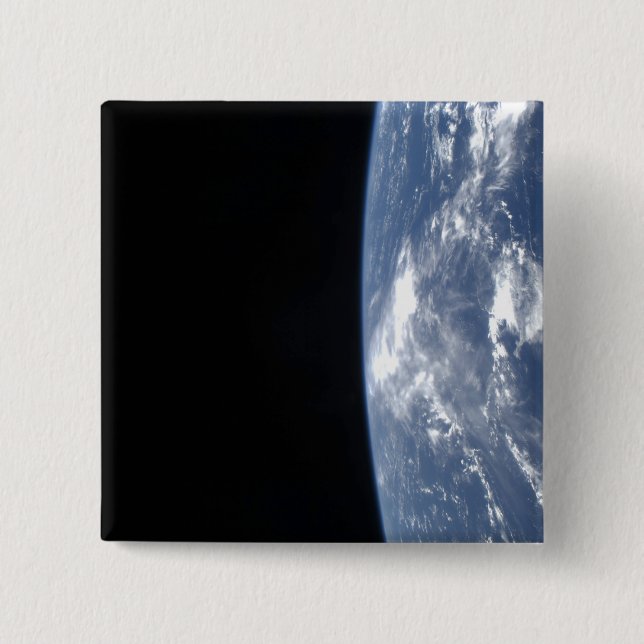 Earth's horizon and the blackness of space 2 15 cm square badge (Front)